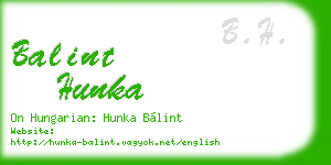 balint hunka business card